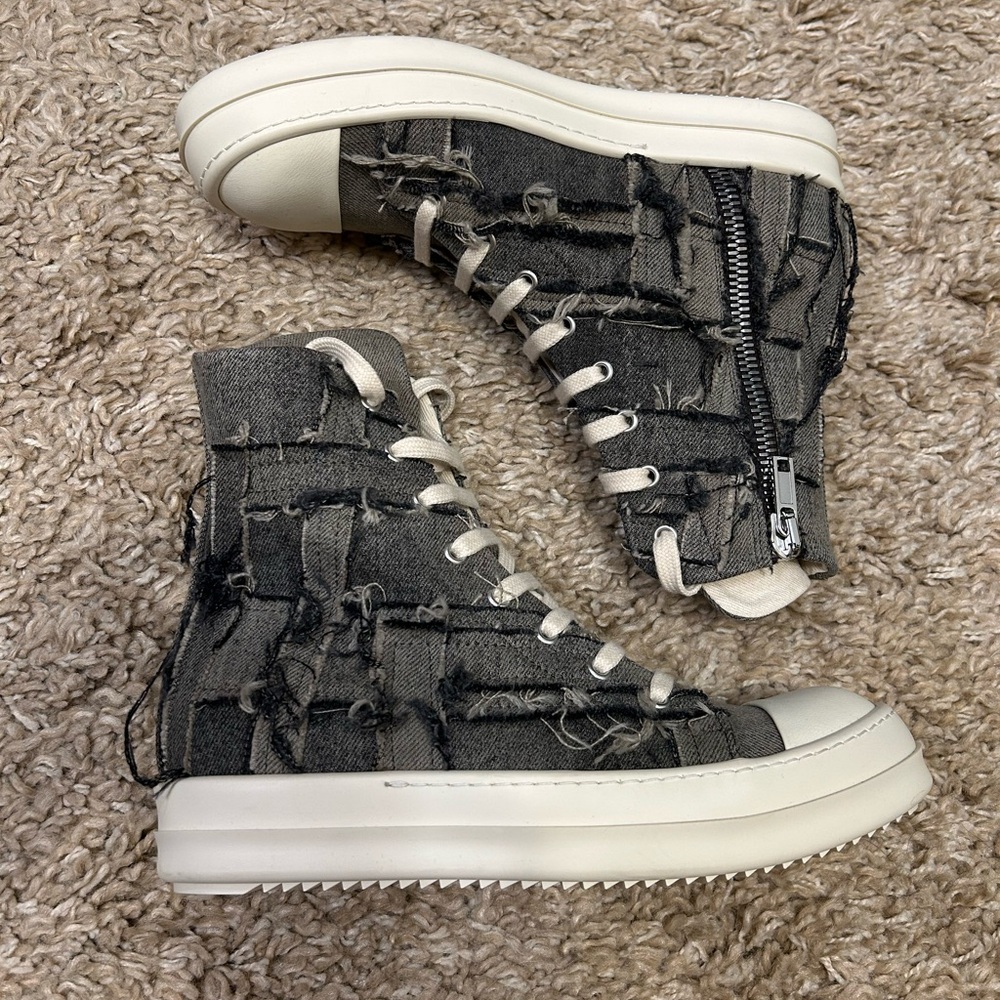 Rick Owen’s Slashed Selvedge Boots size 39 eu drkshdw made in Italy